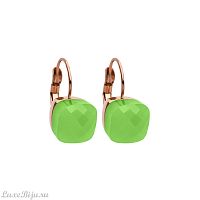 Серьги Qudo Firenze light green opal 304074 G/RG