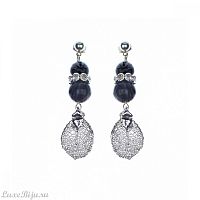 Серьги Ester Bijoux Роза F654C-S/33 BW