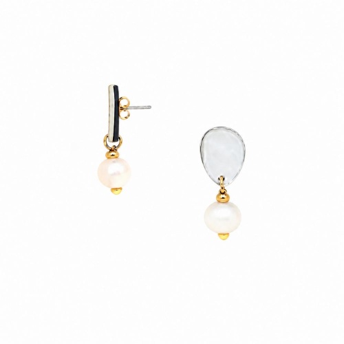 Серьги Nature Bijoux, Moonlight, ракушка Capiz в смоле, жемчуг, NB26.2-12CP79392 белый