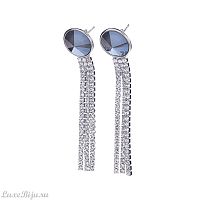 Серьги Moon Paris, Ringo, с кристаллами, MR-22.03-063 серый
