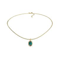 Колье Qudo TIVOLA UNICA big (G/P) Emerald 3cm, 420549