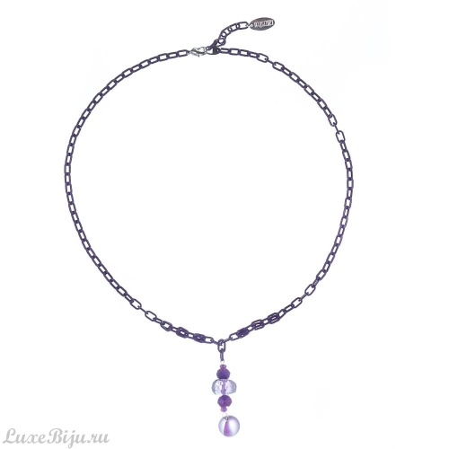 Колье Lanzerotti, Pervinca, сугилит, агат, аметист, кристалл матовый, LZ-22.05-103 фиолетовый фото 2