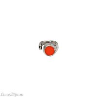 Кольцо Tra-la-ra, Fluor, разъемное, со вставкой из смолы, TLR23-235P301 оранжевый