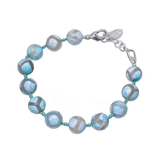 Браслет Lanzerotti, Atlantide, с агатом и кристаллом, LZ-23.03-106 голубой