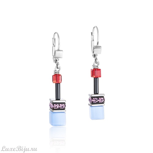 Серьги Coeur de Lion Purple-Red-Blue, 2838/20-0841
