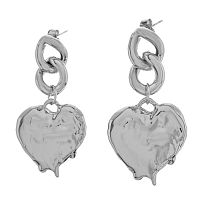 Серьги Moon Paris, Ringo, с сердцем, MR-24.06-054 серебристый