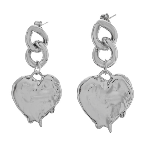 Серьги Moon Paris, Ringo, с сердцем, MR-24.06-054 серебристый