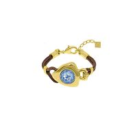 Браслет VIDDA, Fire, кожаный, с кристаллом Swarovski, VD25.2-02343 голубой