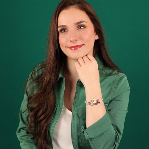 Браслет TARATATA, Chapardeuse, с цветной смолой, бусинами и нитью, TT-H24-07318-10M серебристый фото 3