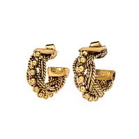 Серьги Celeste G, полукольца, плетеные с микрошариками, CS26.1-2136 золотистый