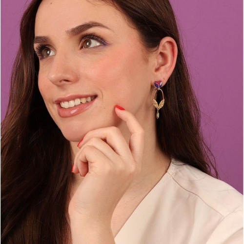 Серьги TARATATA, Crocus, асимметричные,смола,микрошарики,бусины, TT-H24-02954-203 красный фото 2