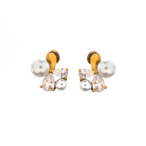 Серьги Moon Paris, Ringo, с жемчугом и кристаллами, MR-26.06-081 золотистый