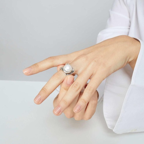 Кольцо VIDDA, Timeless, с жемчугом, VD25.2-01126 серебристый, 17 фото 5