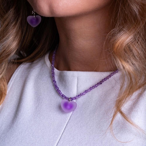 Колье Lanzerotti, Ispirazione, аметист, подвеска-сердце, LZ-24.10-449 фиолетовый фото 3