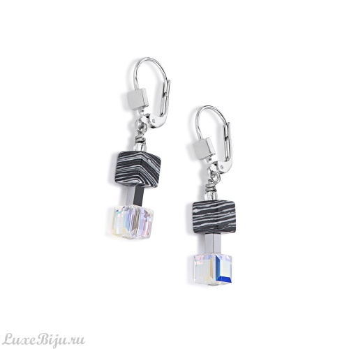 Серьги Coeur de Lion Black-White 4882/20-1314