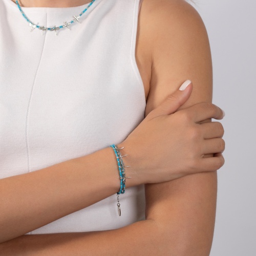 Браслет Lanzerotti, Marino, варисцит, бирюза, подвески-стрекозы, LZ-25.06-154 голубой фото 2