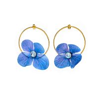 Серьги Catherine Bijoux, Primrose and crystals, с цветком и кристаллами, CB26.1-5627FG голубой