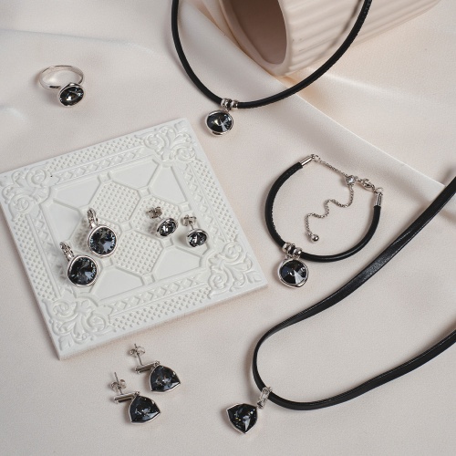 Серьги Fiore Luna Silver Night, A2110SW-E04.3 BW/S фото 2