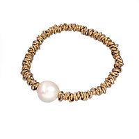 Браслет Estrosia, стрейч, с жемчугом, ES-BRN7-1A золотистый