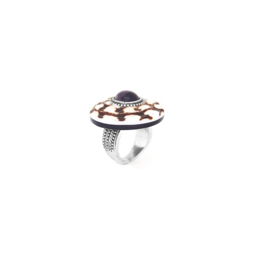 Кольцо Nature Bijoux, St.Barth, с аметистом и ракушкой, NB24.2-19-25180 фиолетовый фото 2