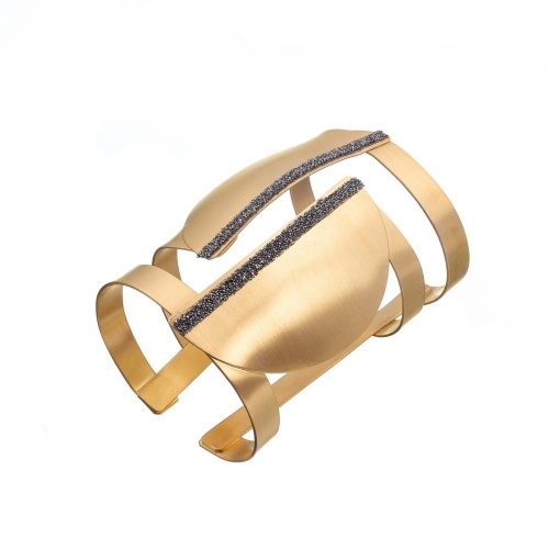 Браслет Katerina Vassou, кафф, с кристаллами, KV23.2-303764 золотистый