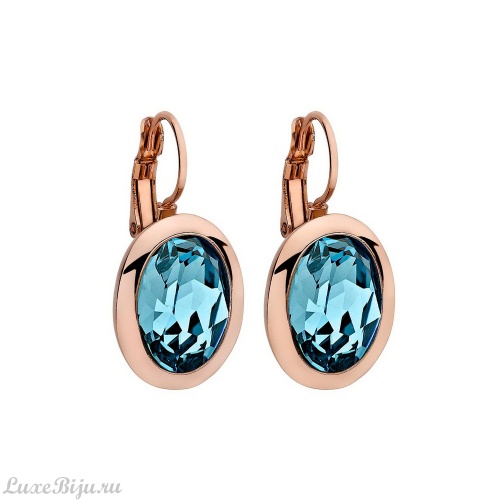 Серьги Qudo Tivola aquamarine 303017 BL/RG