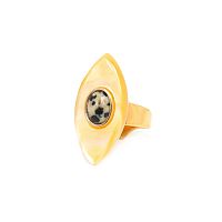 Кольцо Nature Bijoux, Karakorum, разъемное, перламутр, далматинская яшма, NB22.1-19-24391 золотистый