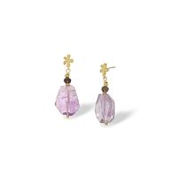 Серьги Nature Bijoux, Belle de nuit, с дымчатым кварцем и аметистом, NB26.2-12-90830 сиреневый