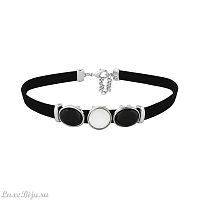 Чокер Possebon mother mosaic/black agate/tiger eye