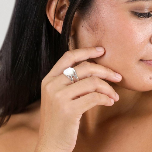 Кольцо ORI TAO, Bloom, разъемное, с перламутром, OT25.2-19-40512 серебристый фото 3