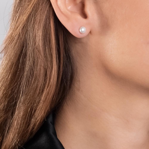 Пуссеты Moon Paris, с жемчугом, Mo-Y24.11-076 белый фото 2