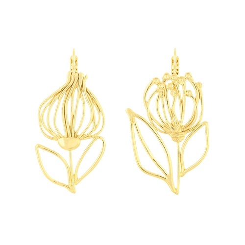 Серьги TARATATA, Esquisse, асимметричные, металл, TT-H25-02707-20D золотистый