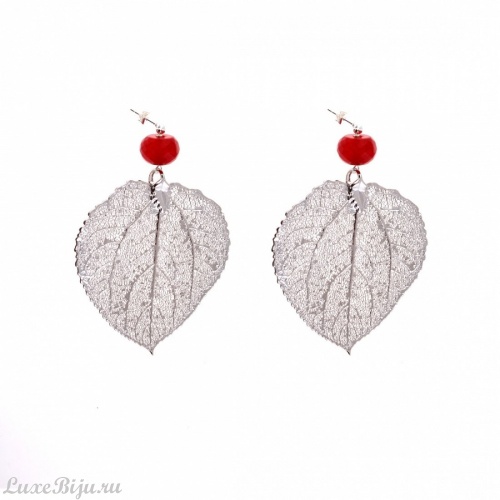 Серьги Ester Bijoux Amaranth Agate and silver Met OR1098-S/R BW