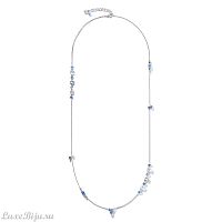 Длинное колье Crystals Silver-Blue 5066/10-0700
