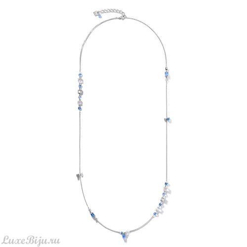 Длинное колье Crystals Silver-Blue 5066/10-0700