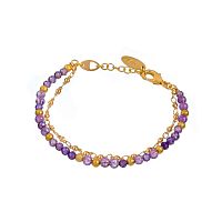 Браслет Lanzerotti, Erbario, двойной, с аметистом, LZ-26.02-064 фиолетовый