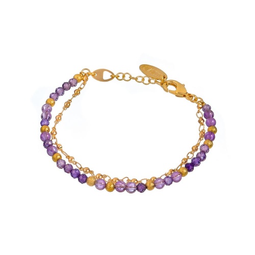 Браслет Lanzerotti, Erbario, двойной, с аметистом, LZ-26.02-064 фиолетовый