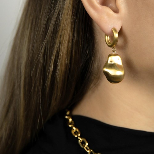 Серьги Dansk Copenhagen, Courage Waterproof, с фактурной подвеской, DNSK25.2-3W2507007 золотистый фото 2