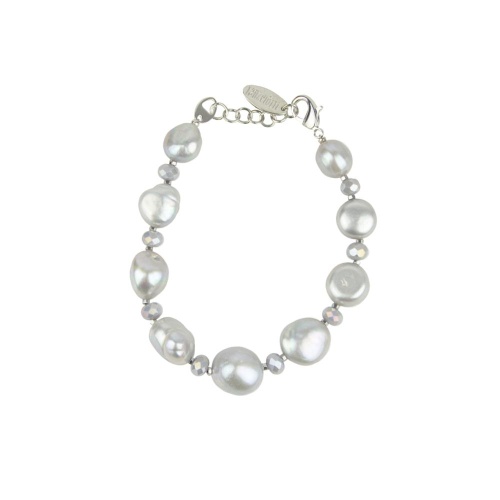 Браслет Lanzerotti, Gelido, с жемчугом, гематитом и кристаллом, LZ-25.02-005 серый