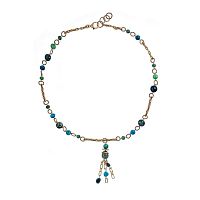 Колье Alcozer&J, с агатом и хризоколлой, AL-C58RS25-R синий