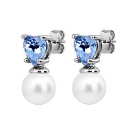 Серьги Dyrberg Kern EMO SS LIGHT BLUE / WHITE PEARL, 480037