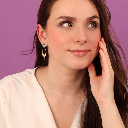 Серьги TARATATA, Crocus, асимметричные,смола,микрошарики,бусины, TT-H24-02954-20M золотистый фото 2