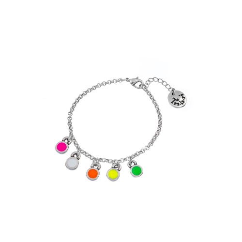 Браслет Tra-la-ra, Fluor, с подвесками, вставка из смолы, TLR23-235P001 серебристый