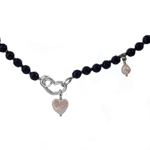 Колье Lanzerotti, Pianoforte, с ониксом, жемчугом и гематитом, LZ-26.01-001 черный фото 2