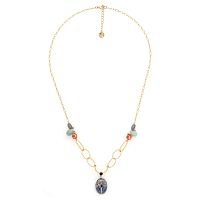 Колье Franck Herval, Layla, скарабей, яшма, амазонит, Swarovski, FH25.1-15-64362 синий