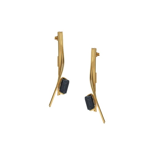 Серьги Katerina Vassou, Violet, со вставкой из турмалина, KV26.1-308853GTOURM черный