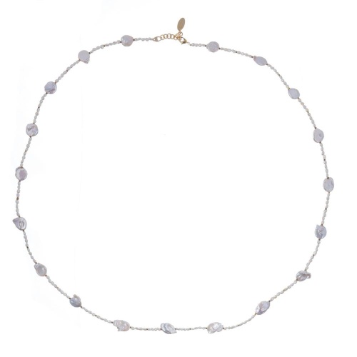Колье Lanzerotti, Splendore, с жемчугом и гематитом, LZ-24.08-351 белый