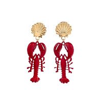 Серьги Moon Paris, рак с цветной эмалью, Mo-Y26.03-002 красный