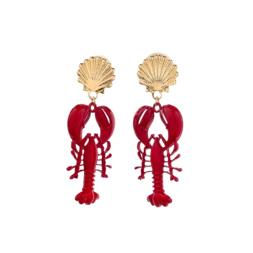 Серьги Moon Paris, рак с цветной эмалью, Mo-Y26.03-002 красный