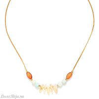 Колье Nature Bijoux, Mandarine, амазонит, красный агат, цитрин, NB22.1-15-42158 оранжевый